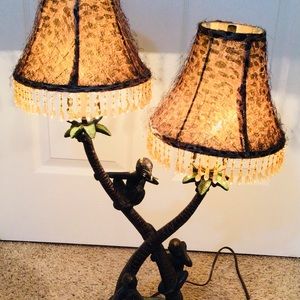 Vintage Jungle Palm Tree Double Lamp